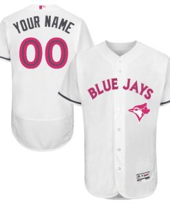 Custom Toronto Blue Jays 2016 Mothers Day Fashion White Flexbase Collection Jersey