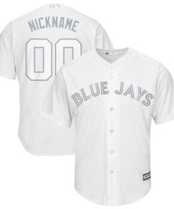 Custom Toronto Blue Jays 2019 Players' Weekend Cool Base Roster White Jersey