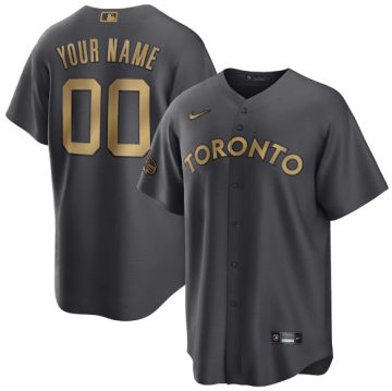 Custom Toronto Blue Jays Active Player Charcoal 2022 All-star Cool Base Stitched Baseball Jersey