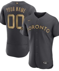 Custom Toronto Blue Jays Active Player Charcoal 2022 All Star Flex Base Jersey