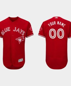 Custom Toronto Blue Jays Canada Day Flex Base Jersey Scarlet
