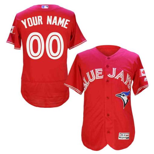 Custom Toronto Blue Jays Canada Day Red 2016 Flexbase Collection Baseball Jersey