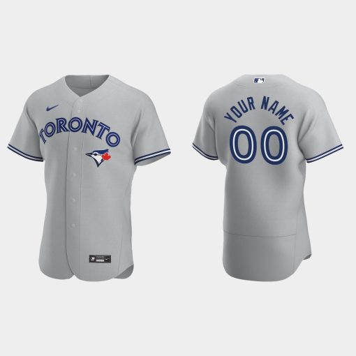 Custom Toronto Blue Jays Gray Flex Base 2020 Road Jersey