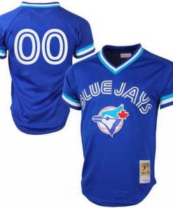 Custom Toronto Blue Jays Royal Blue Mesh Batting Practice Throwback Cooperstown Collection Baseball Jersey