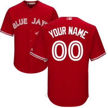 Custom Toronto Blue Jays Scarlet Red 2017 Cool Base Jersey