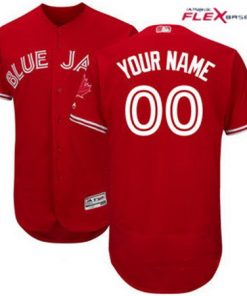 Custom Toronto Blue Jays Scarlet Red 2017 Flex Base Jersey