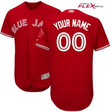 Custom Toronto Blue Jays Scarlet Red 2017 Flex Base Jersey