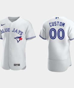 Custom Toronto Blue Jays White Flex Base Jersey