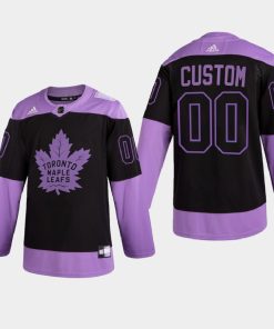 Custom Toronto Maple Leafs 2021 Hockey Fights Cancer Night Purple Jersey