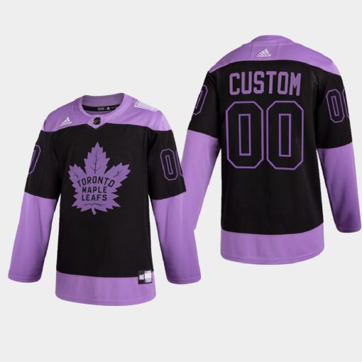 Custom Toronto Maple Leafs 2021 Hockey Fights Cancer Night Purple Jersey