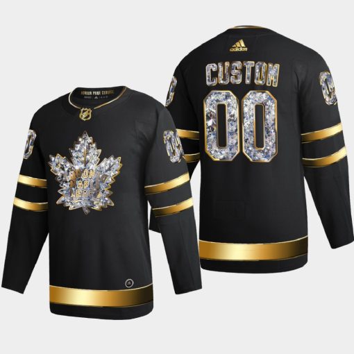 Custom Toronto Maple Leafs 2022 Stanley Cup Playoffs Black Diamond Edition Jersey