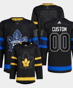 Custom Toronto Maple Leafs Alternate Black Drew House 2022 Jersey