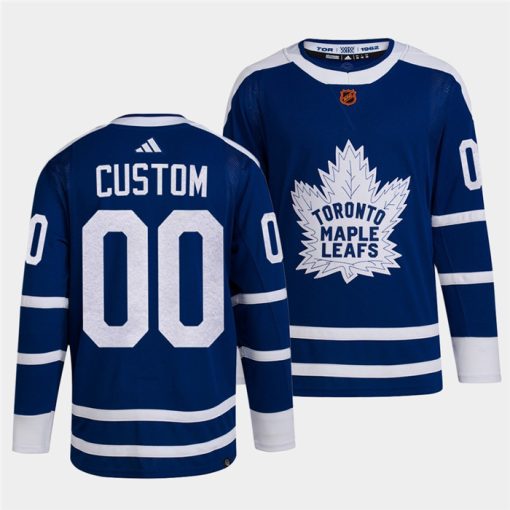 Custom Toronto Maple Leafs Black Blue 2022 Reverse Retro Stitched Jersey