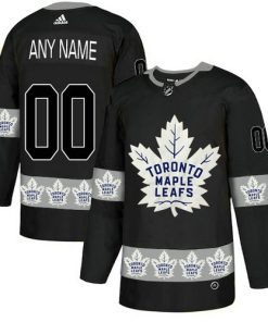 Custom Toronto Maple Leafs Black Team Logos Fashion Jersey