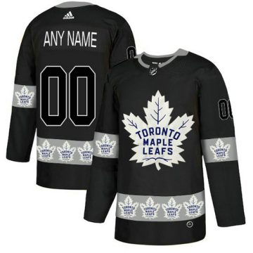 Custom Toronto Maple Leafs Black Team Logos Fashion Jersey