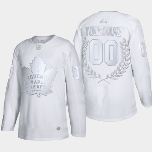 Custom Toronto Maple Leafs Golory White Award Jersey