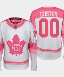 Custom Toronto Maple Leafs Hockey Fights Cancer White Pink Jersey