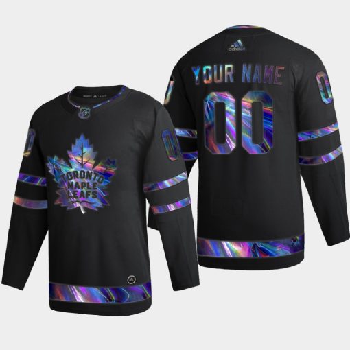 Custom Toronto Maple Leafs Iridescent Holographic Black Jersey