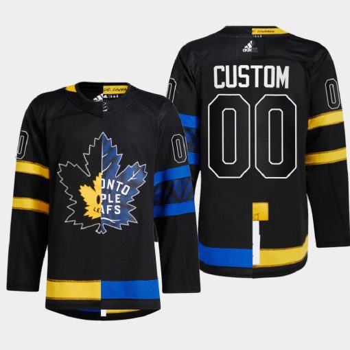 Custom Toronto Maple Leafs Split Edition Black Drew House 2022 Jersey