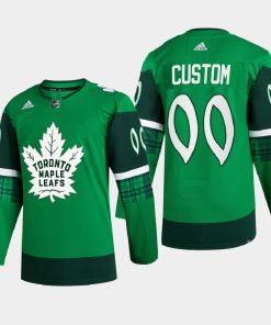Custom Toronto Maple Leafs St Patrick Green Warm-up 2022 Jersey