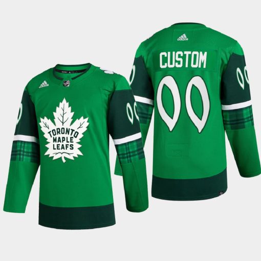 Custom Toronto Maple Leafs St Patrick Green Warm-up 2022 Jersey