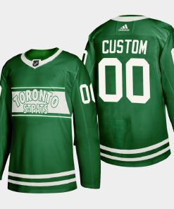 Custom Toronto Maple Leafs St Patricks Day 2022 Green Special Edition Jersey