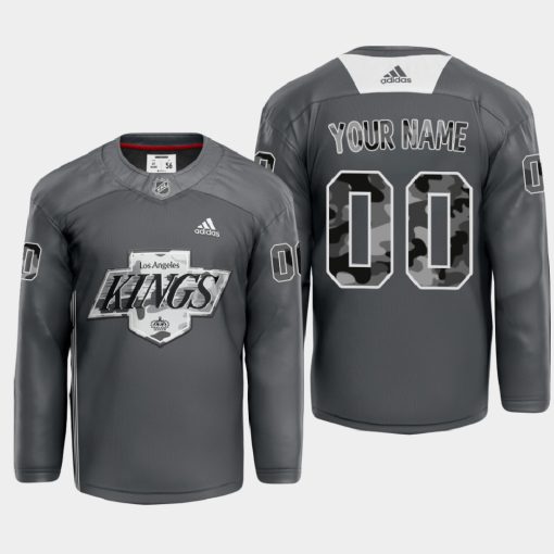 Custom Undefeated X La Kings Warm Up Gray Jersey