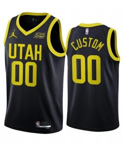 Custom Utah Jazz 2022-23 Black Association Edition Stitched Basketball Jersey