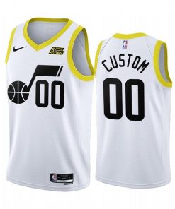 Custom Utah Jazz 2022-23 White Association Edition Stitched Basketball Jersey