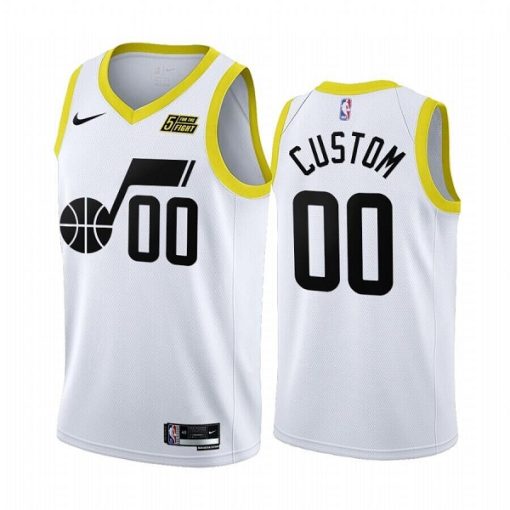 Custom Utah Jazz 2022-23 White Association Edition Stitched Basketball Jersey