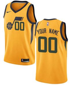 Custom Utah Jazz Statement Edition Swingman Gold Jersey