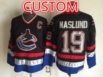 Custom Vancouver Canucks 2003-04 Black Ccm Vintage Throwback Jersey