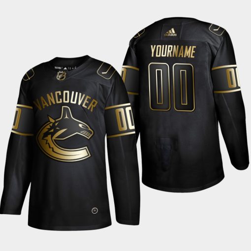 Custom Vancouver Canucks 2019 Golden Edition Player Jersey Black