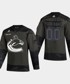 Custom Vancouver Canucks 2021 Armed Forces Night Warm-up Camo Jersey