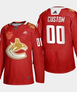 Custom Vancouver Canucks 2021 Chinese New Year Red Jersey