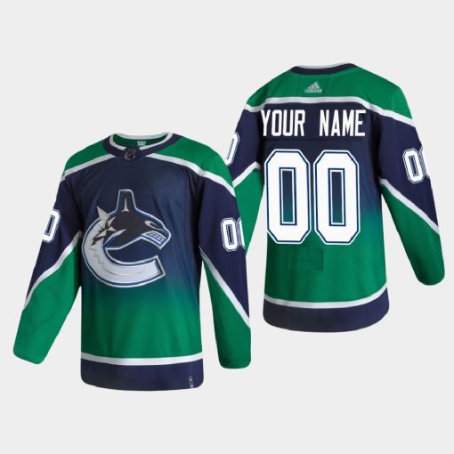 Custom Vancouver Canucks 2021 Season Reverse Retro Blue Jersey