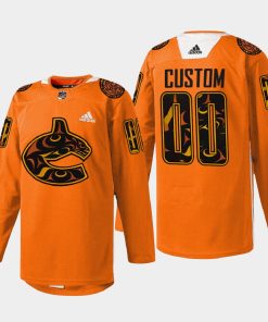Custom Vancouver Canucks 2022 First Nations Night Orange Every Child Matters Jersey