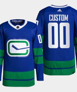 Custom Vancouver Canucks Alternate Blue Primegreen Pro 2022 Jersey
