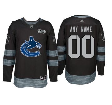 Custom Vancouver Canucks Black 1917-2017 100th Anniversary Jersey