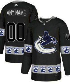 Custom Vancouver Canucks Black Team Logos Fashion Jersey