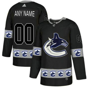 Custom Vancouver Canucks Black Team Logos Fashion Jersey