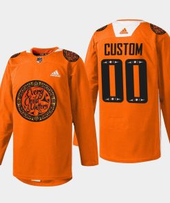Custom Vancouver Canucks National Day For Truth And Reconciliation Orange Warmup Jersey