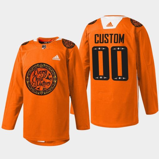 Custom Vancouver Canucks National Day For Truth And Reconciliation Orange Warmup Jersey