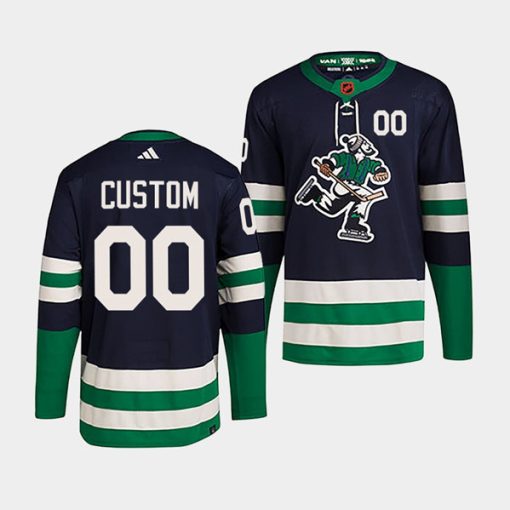 Custom Vancouver Canucks Navy 2022 Reverse Retro Stitched Jersey