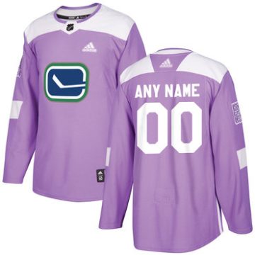 Custom Vancouver Canucks Purple Pink Hockey Fights Cancer Practice Jersey