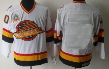 Custom Vancouver Canucks White Ccm Jersey