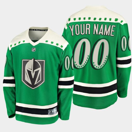 Custom Vegas Golden Knights 2021 St Patrick's Day Green Jersey