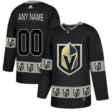 Custom Vegas Golden Knights Black Team Logos Fashion Jersey