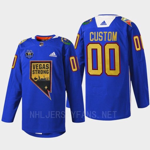 Custom Vegas Golden Knights Nevada Day 2022 Blue Jersey First Respondersthentic