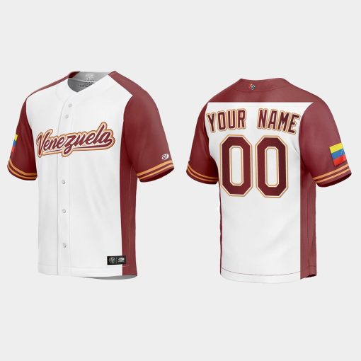 Custom Venezuela Baseball 2023 World Baseball Classic Cool Base Jersey White